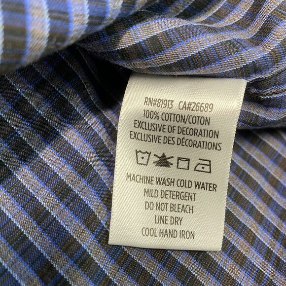 Robert Graham Button Up Shirt Mens XL Classic Fit Blue/Black Striped Long Sleeve - Picture 6 of 9